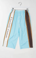 Signature Stripe Long-Length Shorts in Light Blue