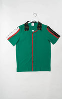 Signature Stripe Short Sleeve Button Up - Green