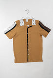 Signature Stripe Short Sleeve Button Up in Caramel