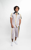 Signature Stripe Long-Length Shorts in  Gray